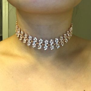 Rose Gold Rhinestone Choker